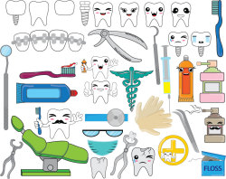 cuteasmybutt:  Dentist Set Clipart-Digital Clip Art Graphics, Personal, Commercial Use 