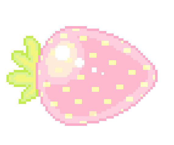 pretty-transparents:pink pixel strawberry ♡ ♥