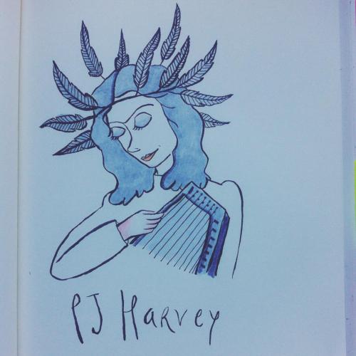 Hoy es el cumpleaños de mi máxima ídolo desde los 15 años #pjharvey #inktober día 9 #inktober2015 ❤️