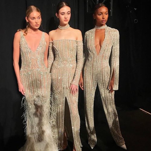 dailyhosk: Elsa Hosk, Greta Varlese and Jasmine Tookes Backstage at Jonathan Simkhai FW 2017.18, New