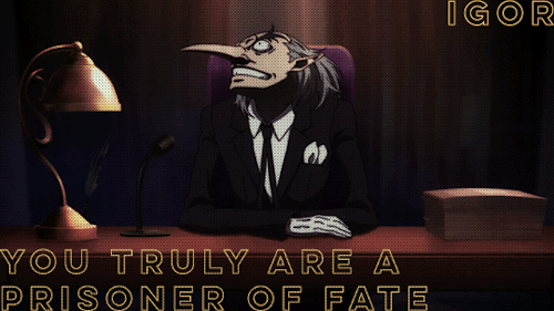 kishou: Persona 5 The Animation #01 »   The Velvet Room Welcome to my Velvet Room. This place exists between dreams and reality, mind and matter. I am Igor, and I serve as the master here. Remember that. Still, I’m surprised. The state of this room