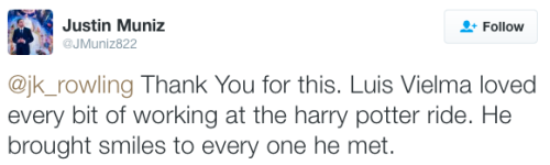 micdotcom:  One of the victims in the Orlando shooting is 22-year-old Luis Vielma. J.K. Rowling paid tribute to Vielma on Twitter after learning he worked at the Wizarding World in Orlando. She also sent a message for Tony, who is currently in the ICU.