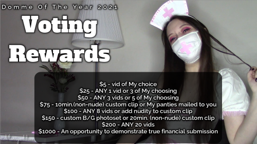 Vote Marigoddess for MV Domme of the Year 2021 and earn rewards for paid votes, Marigoddess.m