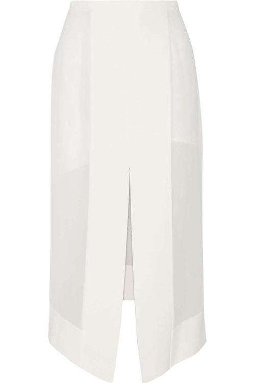 Paneled tech-jersey and chiffon midi skirtSee what’s on sale from NET-A-PORTER on Wantering.