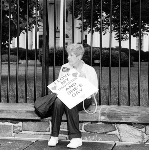 lgbt-history-archive:​​​"I LOVE MY DAUGHTER AND SHE’S GAY,“ The White House, Washington, D.C., 