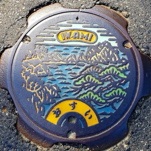 Japanese city manholes, Chugoku series. 。。。#japan2019 #prefecturehopping  #ig_japan #instagramjapan 