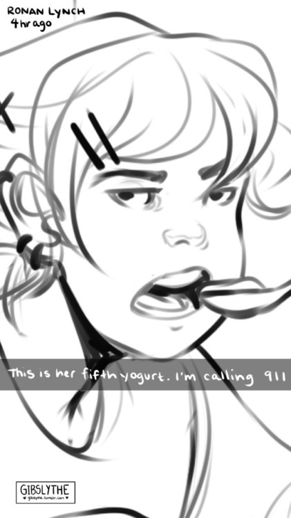 gibslythe: AU where Ronan Lynch doesn’t actually hate his phone and uses Snapchat like the gay