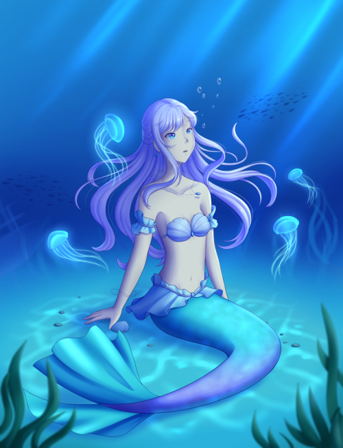 Mermay illustration! I had fun drawing and colouring this, working with blues and purples is always 