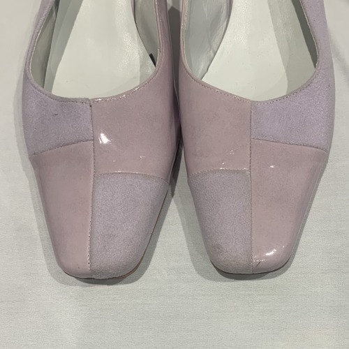 foundondepop:90s vintage Lilac patchwork sling back kitten heels