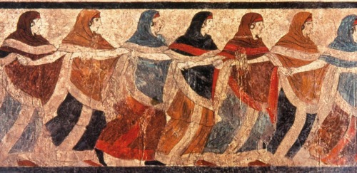shiningjasmin:shiningjasmin Fresco from the “Tomb of the dancers” in Rivo di Puglia, Italy. V centur