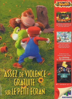 konkeydongcountry:  sparky94:  suppermariobroth:  French print ad for Super Smash Bros.  Bully all the Yoshis.      