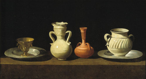 Francisco de Zurbarán, Still life with different vases, 1636. Prado, Madrid. Via wiki 2 Still life, 