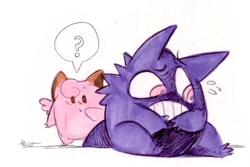 thefroakieprince:  Shadow the gengar  likes to act tough but its very easy to catch him off guard.  