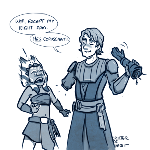 critter-of-habit:Ahsoka regrets trying to make small talk with her new master. Inspired by:   