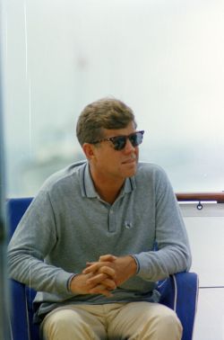 kennedys-obsession: President John F. Kennedy aboard the Honey Fitz, in Hyannis Port, August 31, 1963. 