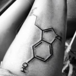 hellokenn:  My new tattoo guys.  I am clinically depressed, I basically have a serotonin deficiency.  Sooo, I got the molecule for serotonin on my arm. It’s over my self harming scars. It’s a reminder for me that it’s not my fault I feel the