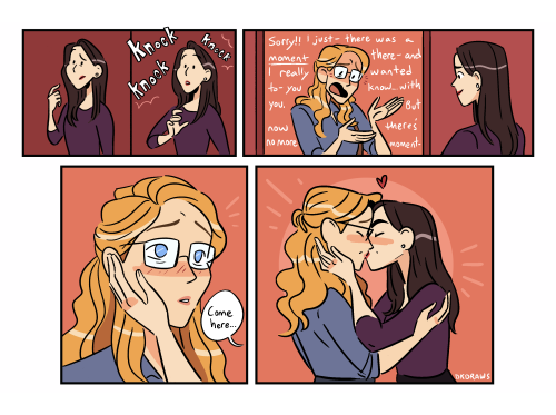 Here’s my comic for this year’s @supercorpzine ! First date! First kiss! These dorks!