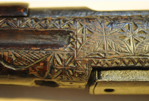 A Greek Mannlicher Schoenauer Model 1903 bolt action rifle with folk carvings from Crete.from Partis