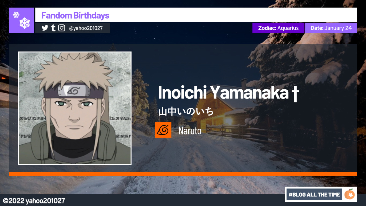 January 24: Happy Birthday to one of the members (former head) of the Yamanaka Clan, part of the 15th Generation of the Ino-Shika-Cho formation alongside both Shikaku and Choza, former member of the Intelligence Division of the Hidden Leaf, and the father of Ino, the Naruto character of Inoichi Yamanaka. #Naruto#Naruto Shippuden#Inoichi Yamanaka #Anime and Manga #Fictional Characters#Fandom Birthday #January 24 Birthdays