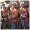 dancerjock23:Underwear is now way too tight! I guess that’s what happens when you get lazy and watch yourself blow up 🤤(far left) 140, (middle and right) 215 Weight gain is a god damn mood.Look at that real life transformation from jock boy into