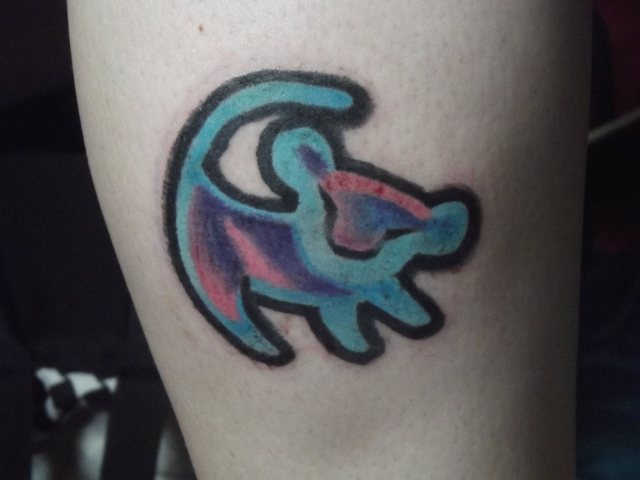 A Tattoo Nerd on Tumblr: Little Simba Cave painting style I did tonight, I  think it turned out pretty spiffy