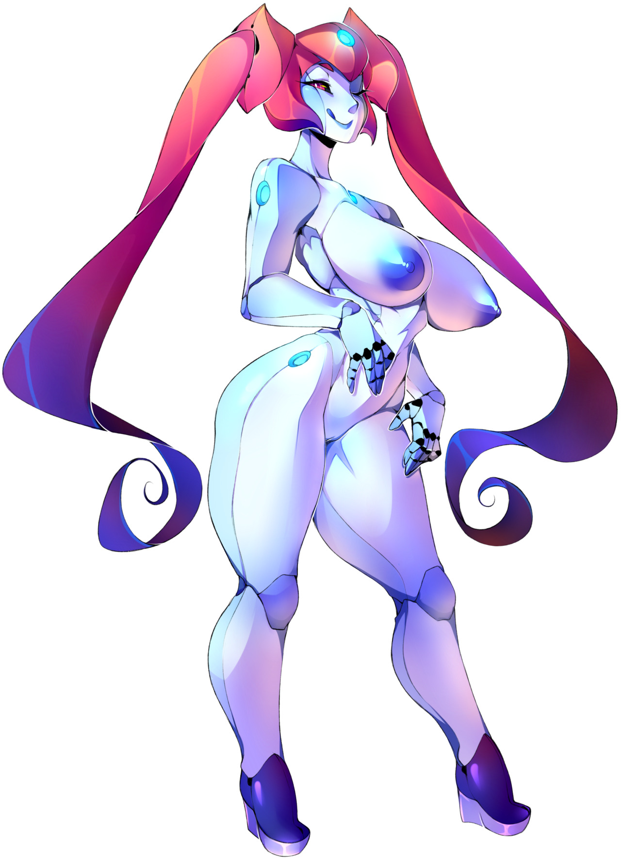venusflowerart:  shiny robuttMy commissions still open!   and roboobies~ ;9
