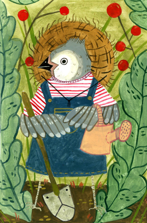 A bird and her garden