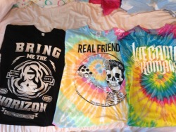 sarablindmeow:  sarablindmeow:  I’m moving and I decided to clean out my closet! I have doubles of a few of these shirts and I no longer need them! My friend Courtney also threw in a few of her shirts she doesn’t wear anymore. All the shirts are a