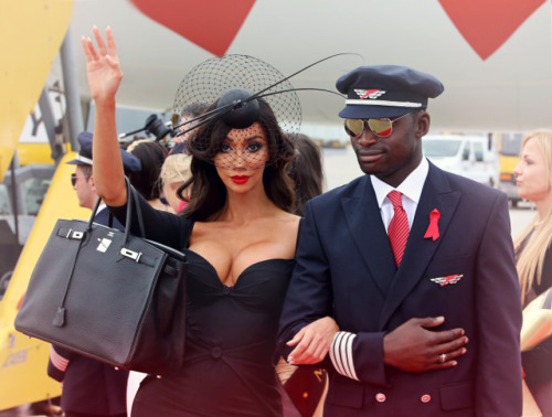 Yasmine Petty Arriving in ‪#‎Vienna‬ for the Life Ball on Austrian Airlines Private Chartered Pl