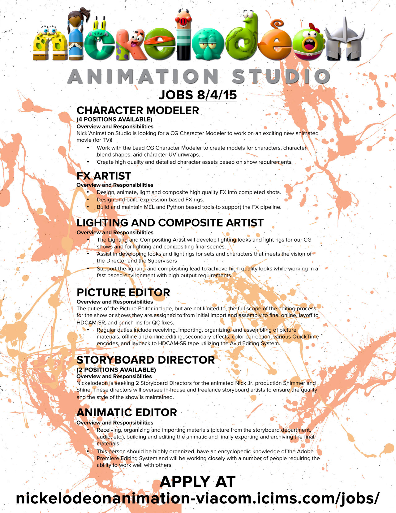 nickanimationstudio:  WORK WITH US!Are you an awesome artist/human? Come join a bunch