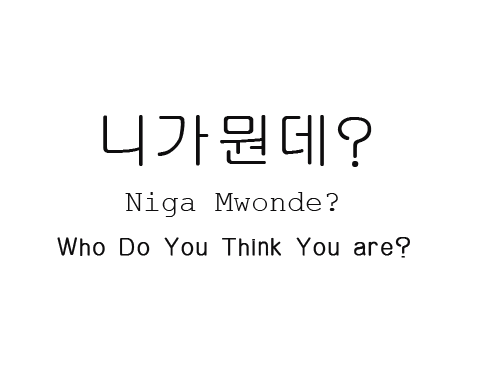 learnkoreanwords: 니가뭔데?niga mwondeWho do you think you are?