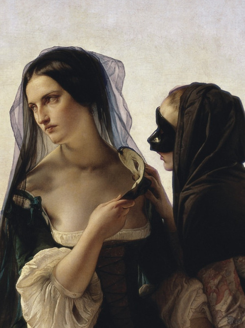 detail from Francesco Hayez, Il consiglio alla vendetta (Vengeance) (1851).