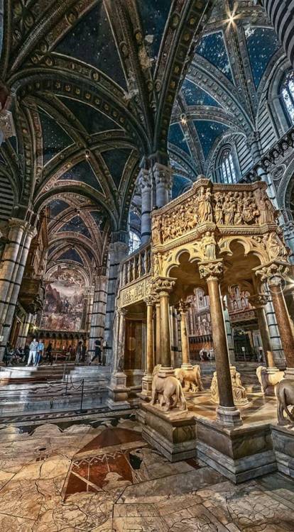 legendary-scholar:  Siena Cathedral (Italian Duomo di Siena) is a medieval church