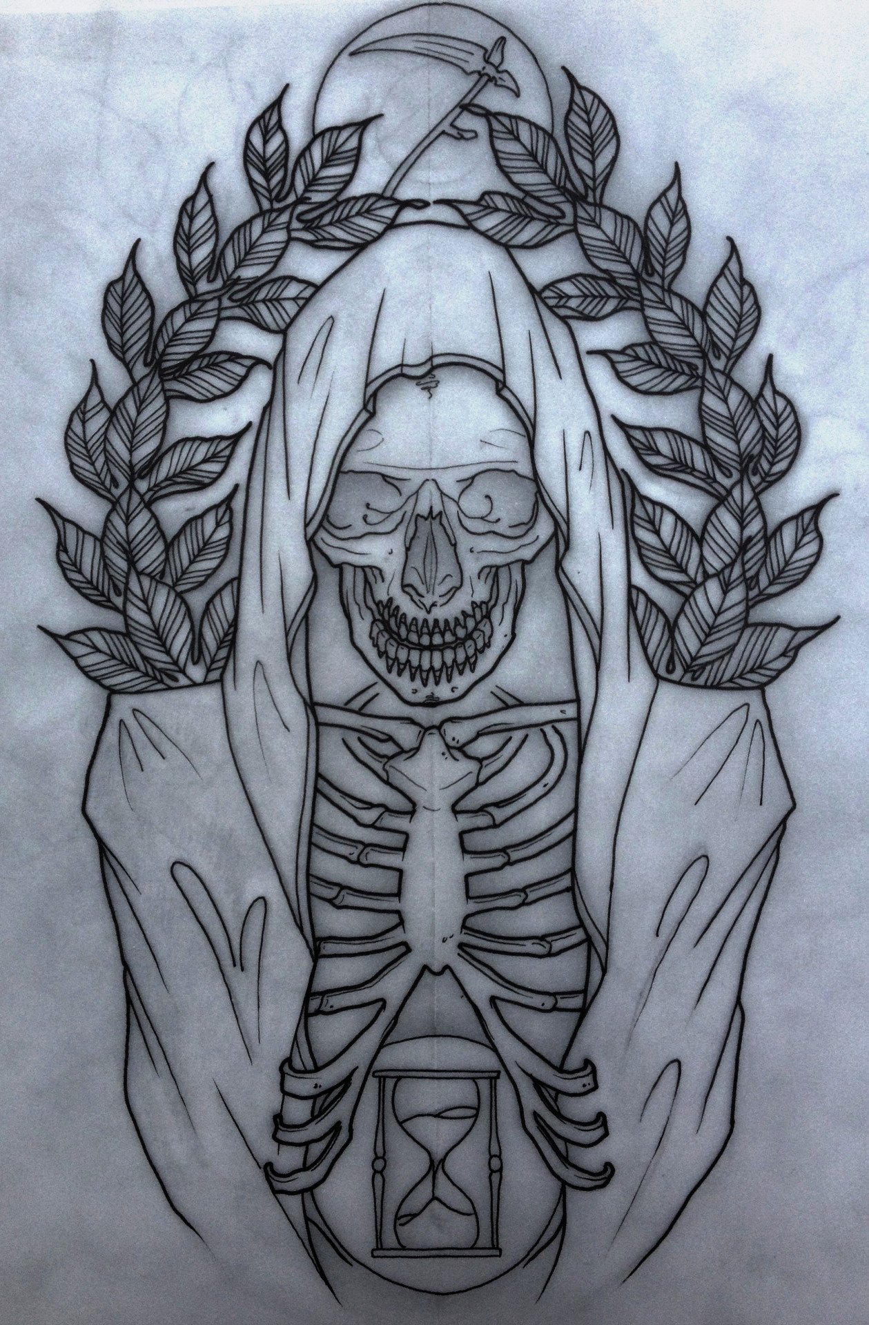 Drawing a grim reaper  Neo Traditional Tattoo   YouTube