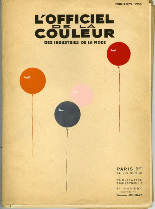 design-is-fine: Color forecasting, L’Officiel de la couture, Spring 1950. Balmain, Balenciaga 