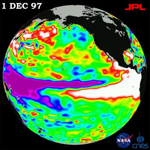 Cause of El Niño abnormality foundThe 1997 El Nino seen by TOPEX/Poseidon. Image: NASAUnusual El Niñ