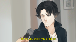 oekaki-chan:Cat hybrid! Levi is being interrogated.Based