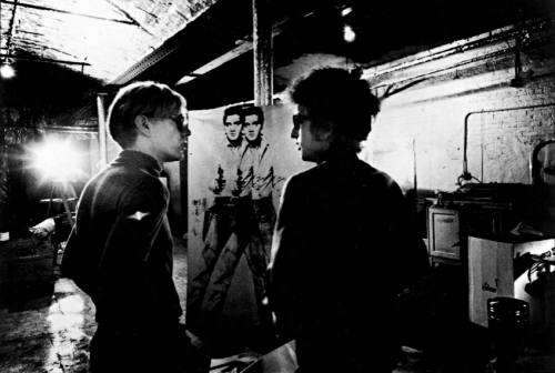 onlyoldphotography:Nat Finkelstein: Warhol, Dylan, Elvis, 1965