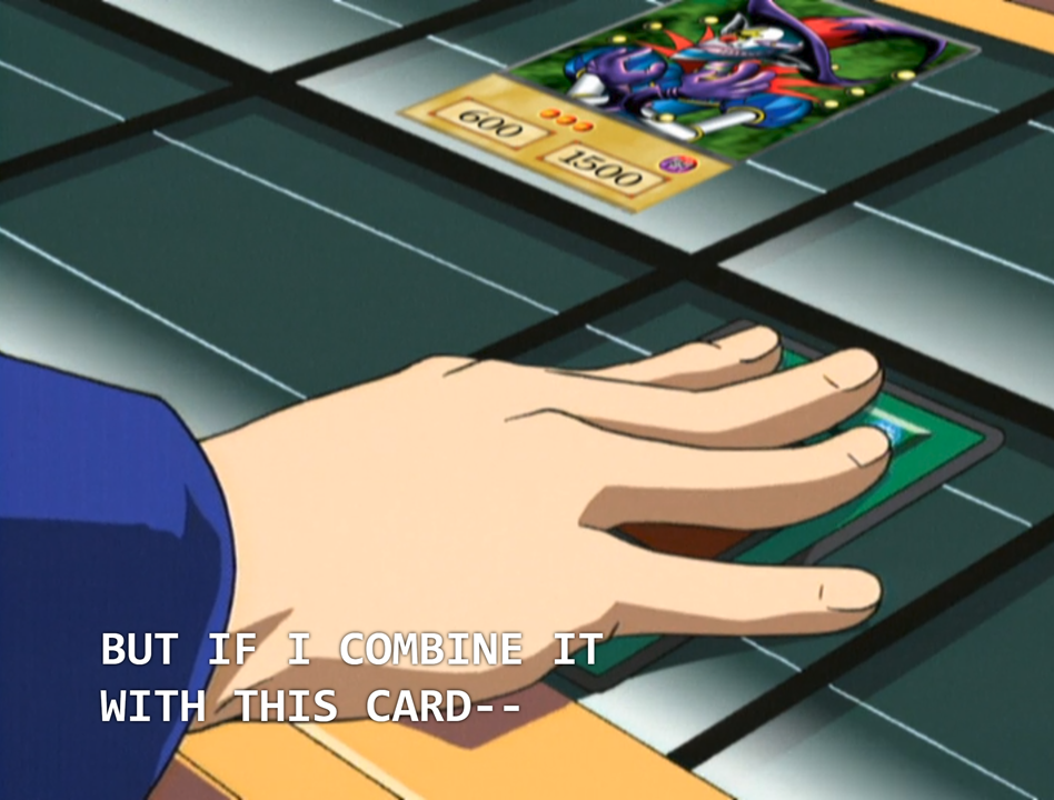 zombiekaiba:  zombiekaiba: I understand that the duels in the first few episodes are super simple because 1) they’re supposed to be gently easing the viewers into the game and 2) the irl card game hadn’t been finalized yet, but it’s still really