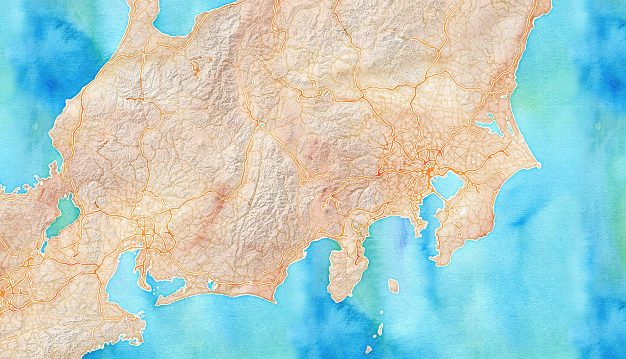 Using the backend of mapstack.stamen.com, we started playing with overlaying terrain data on Watercolor, Toner-Lite, and Toner from maps.stamen.com.
We’re also experimenting with using our new world-wide hillshades to extend our old US-only terrain...