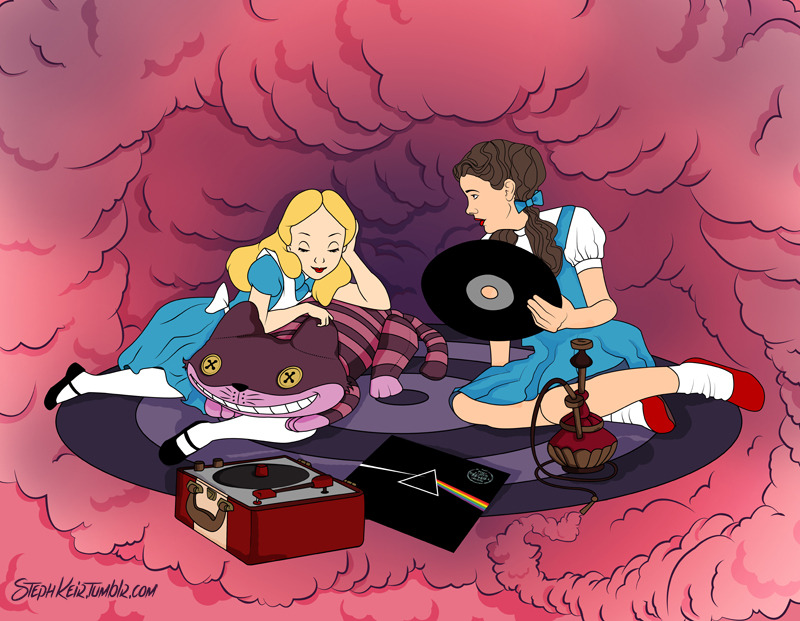 stephkeir:  So excited about the new piece I just finished! Alice and Dorothy hanging