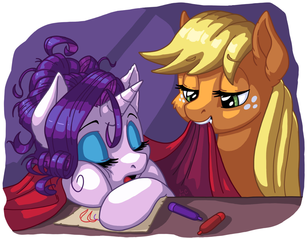 latecustomer:Gem Pony is tired. Apple pony makes her more comfortable. &lt;3