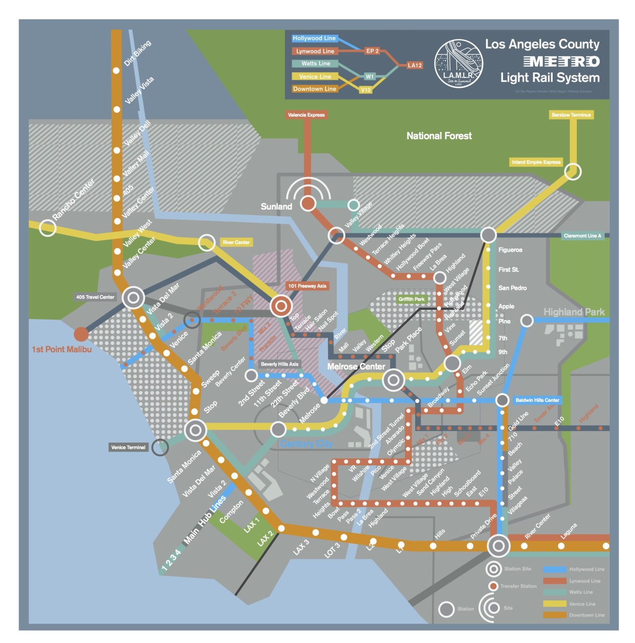 A Map of the Futuristic Los Angeles Subway from “Her” (via Gizmodo)