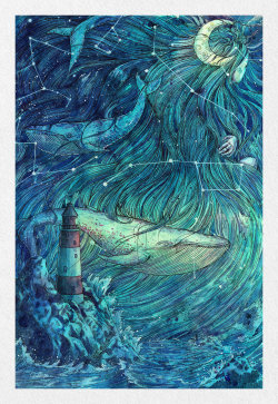 deviantart:  blue-ice-veins:   Moonlit Sea