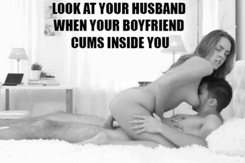 ilovecheatingsluts: Make eye contact with your husband as your bull erupts into your pussy.