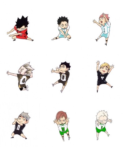 kuroosmainbitch:lol i srsly had a mental breakdown trying to find this official chibi art of Haikyuu for weeks. Can’t find the rest tho :( 