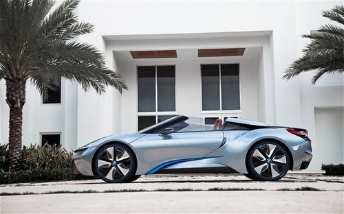 oldworldcharm:  Future Vehicles / Futuristic Car, Supercar, Sportscar, Luxury Car, BMW I8 Concept Spyder Side on We Heart It. http://weheartit.com/entry/47026231 