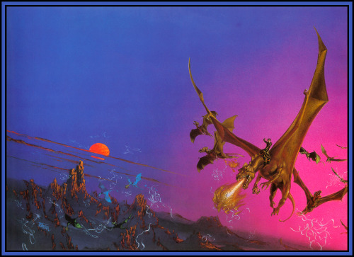 70sscifiart:Whelan’s dragons