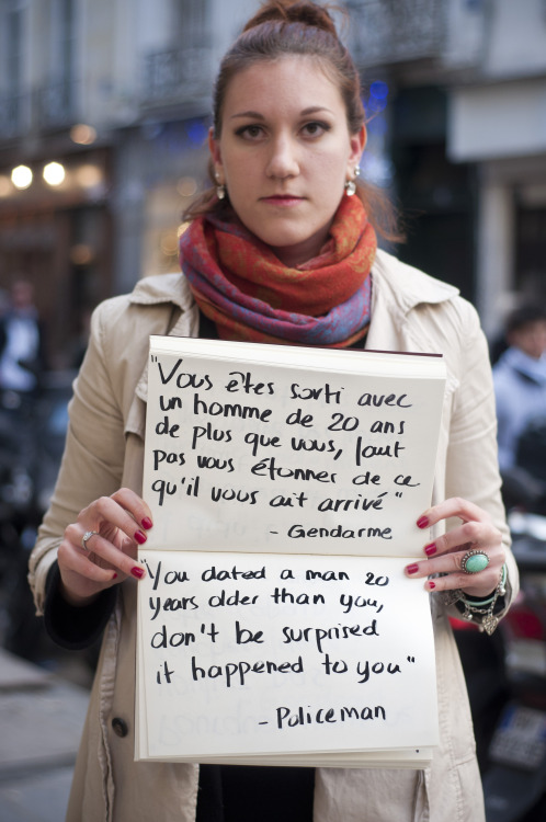 projectunbreakable: nine photographs portraying quotes said to sexual assault survivors by police officers, attorneys, 