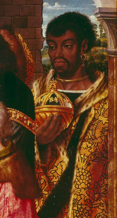 medievalpoc:Anonymous, after Hugo van der GoesAdoration of the MagiNetherlands (c. 1500)Oil on Wood,